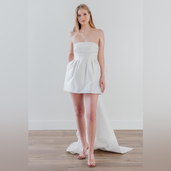 WATTERS TRIFLE STRAPLESS BACK-BOW MINI DRESS - Picture 3 of 8